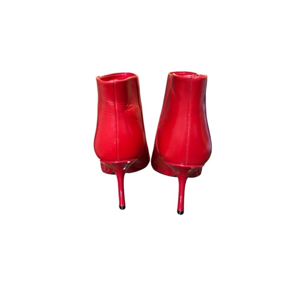 Calvin Klein High Heeled Leather Red Ankle Boots Size 6.5 - Picture 3 of 12